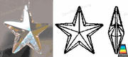 Swarovski Strass Aurora Star With Lazer Logo Etched 28mm # 8815-28 Box of 210pc