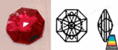 Swarovski Strass Bordeaux Octagon Lily With Lazer Logo Etched 14mm 1 hole # 8115-14 Set of 10pc