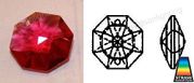 Swarovski Strass Bordeaux Octagon Lily With Lazer Logo Etched 14mm 2 hole # 8116-14 Set of 10pc