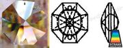 Swarovski Strass Crystal Octagon Lily With Lazer Logo Etched 50mm 2 hole # 8116-50