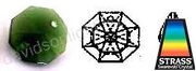Swarovski Strass Emerald Octagon Lily With Lazer Logo Etched 14mm 1 hole # 8115-14