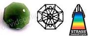 Swarovski Strass Emerald Octagon Lily With Lazer Logo Etched 14mm 2 hole # 8116-14 Set of 10pc