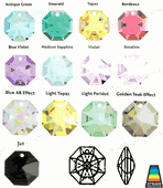 Swarovski Strass Golden Teak Octagon Lily With Lazer Logo Etched 14mm 1 hole # 8115-14 Set of 10pc