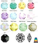 Swarovski Strass Jet Octagon Lily With Lazer Logo Etched 14mm 1 hole # 8115-14 Set of 10pc