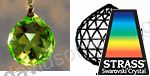Swarovski Strass Light Peridot  Crystal Ball With Lazer Logo Etched 20mm
