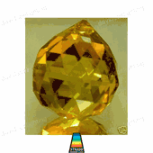 Swarovski Strass Light Topaz Crystal Ball With Lazer Logo Etched 30mm Swarovski Strass Light Topaz Crystal Ball With Lazer Logo Etched 30mm