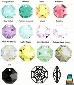 Swarovski Strass Light Topaz Octagon Lily With Lazer Logo Etched 14mm 1 hole # 8115-14