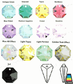 Swarovski Strass Medium Sapphire Kite Triangle With Lazer Logo Etched 25mm # 8762-25 Set of 10pc