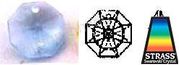 Swarovski Strass Medium Sapphire Octagon Lily With Lazer Logo Etched 14mm 1 hole # 8115-14