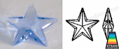 Swarovski Strass Medium Sapphire Star With Lazer Logo Etched 28mm # 8815-28 Set of 10pc