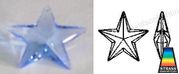 Swarovski Strass Medium Sapphire Star With Lazer Logo Etched 28mm # 8815-28 Set of 10pc