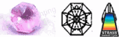 Swarovski Strass Rosaline Octagon Lily With Lazer Logo Etched 14mm 1 hole # 8115-14 Box of 1800pc