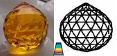 Swarovski Strass Topaz Crystal Ball With Lazer Logo Etched 40mm Swarovski Strass Topaz Crystal Ball With Lazer Logo Etched 40mm