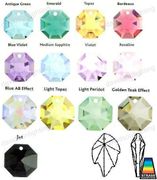 Swarovski Strass Topaz Leaf With Lazer Logo Etched 26mm # 8805-26 Set of 10pc