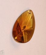 Swarovski Strass Topaz Pear Shape With Lazer Logo Etched 38mm # 8721-38