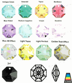 Swarovski Strass Violet Octagon Lily With Lazer Logo Etched 14mm 1 hole # 8115-14 Set of 10pc