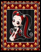 Sweet Little Devel by Chrissy Clark   8"x10" Ceramic Art Tile with recessed hangers for tabletop or wall hanging purposes