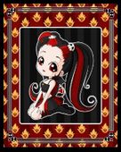 Sweet Little Devel by Chrissy Clark 8"x10" Ceramic Art Tile with recessed hangers for tabletop or wall hanging purposes Sweet Little Devel by Chrissy Clark 8"x10" Ceramic Art Tile with recessed hangers for tabletop or wall hanging purposes