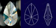 Tear Drop Shape 30% Lead Crystal  38 mm - 1.5" inch #873-38 Set of 100pc
