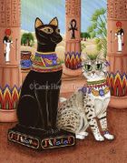 Temple of Bastet by Carrie Hawks   8"x10" Ceramic Art Tile with recessed hangers for tabletop or wall hanging purposes