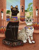 Temple of Bastet by Carrie Hawks 8"x10" Ceramic Art Tile with recessed hangers for tabletop or wall hanging purposes Temple of Bastet by Carrie Hawks 8"x10" Ceramic Art Tile with recessed hangers for tabletop or wall hanging purposes