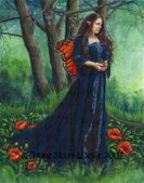 Temptation to Dream by Jane Starr Weils 8"x10" Ceramic Art Tile with recessed hangers for tabletop or wall hanging purposes Temptation to Dream by Jane Starr Weils 8"x10" Ceramic Art Tile with recessed hangers for tabletop or wall hanging purposes