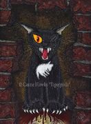 The Black Cat by Carrie Hawks   8"x10" Ceramic Art Tile with recessed hangers for tabletop or wall hanging purposes