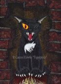 The Black Cat by Carrie Hawks 8"x10" Ceramic Art Tile with recessed hangers for tabletop or wall hanging purposes The Black Cat by Carrie Hawks 8"x10" Ceramic Art Tile with recessed hangers for tabletop or wall hanging purposes