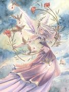 The Leap by Sara M. Butcher  8"x10" Ceramic Art Tile with recessed hangers for tabletop or wall hanging purposes