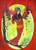 The Magic of A Heart by Sue Miller 8"x10" Ceramic Art Tile with recessed hangers for tabletop or wall hanging purposes The Magic of A Heart by Sue Miller 8"x10" Ceramic Art Tile with recessed hangers for tabletop or wall hanging purposes