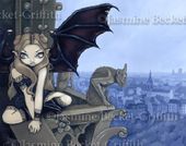 The Secret of Notre Dame by Jasmine Becket Griffith 8"x10" Ceramic Art Tile with recessed hangers for tabletop or wall hanging purposes The Secret of Notre Dame by Jasmine Becket Griffith 8"x10" Ceramic Art Tile with recessed hangers for tabletop or wall hanging purposes