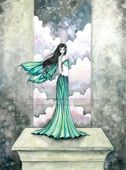 The Stage by Molly Harrison 8"x10" Ceramic Art Tile with recessed hangers for tabletop or wall hanging purposes The Stage by Molly Harrison 8"x10" Ceramic Art Tile with recessed hangers for tabletop or wall hanging purposes