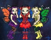 Three Wise Faeries by Jasmine Becket Griffith 8"x10" Ceramic Art Tile with recessed hangers for tabletop or wall hanging purposes Three Wise Faeries by Jasmine Becket Griffith 8"x10" Ceramic Art Tile with recessed hangers for tabletop or wall hanging purposes