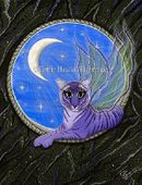 Tiger Pixie by Carrie Hawks 8"x10" Ceramic Art Tile with recessed hangers for tabletop or wall hanging purposes Tiger Pixie by Carrie Hawks 8"x10" Ceramic Art Tile with recessed hangers for tabletop or wall hanging purposes
