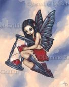 Time Flies by Jasmine Becket Griffith 8"x10" Ceramic Art Tile with recessed hangers for tabletop or wall hanging purposes Time Flies by Jasmine Becket Griffith 8"x10" Ceramic Art Tile with recessed hangers for tabletop or wall hanging purposes