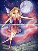 Twilight Fairy by Gretchen Raisch-Baskin 8"x10" Ceramic Art Tile with recessed hangers for tabletop or wall hanging purposes Twilight Fairy by Gretchen Raisch-Baskin 8"x10" Ceramic Art Tile with recessed hangers for tabletop or wall hanging purposes
