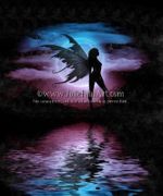 Twilight to Starlight by Julie Fain  8"x10" Ceramic Art Tile with recessed hangers for tabletop or wall hanging purposes