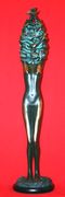 Undressing Modern Contemporary Designed Bronze Finish Figurine by U Hoyat