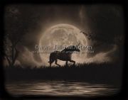 Unicorn Dreams by Julie Fain  8"x10" Ceramic Art Tile with recessed hangers for tabletop or wall hanging purposes