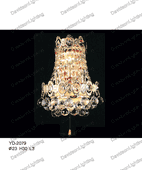 Wall Sconces 30% lead Crystal # YD2079L3ag Size w10" x h12" Wall Sconces 30% lead Crystal # YD2079L3ag Size w10" x h12"