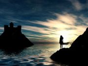 Watching Avalon by Julie Fain   8"x10" Ceramic Art Tile with recessed hangers for tabletop or wall hanging purposes