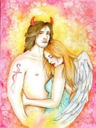 When I Hold You by Maria Van Bruggen  8"x10" Ceramic Art Tile with recessed hangers for tabletop or wall hanging purposes