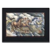 Wild Heart by Artist Jody Bergsma Wild Heart by Artist Jody Bergsma Tile mural of Six (6"x6" tiles) framed in a black wood frame Dimensions (LxWxH): 26.00 x 22.00 x 1.00 in.