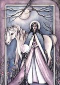 Winter Solstice by Jennifer Galasso 8"x10" Ceramic Art Tile with recessed hangers for tabletop or wall hanging purposes Winter Solstice by Jennifer Galasso 8"x10" Ceramic Art Tile with recessed hangers for tabletop or wall hanging purposes
