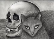 Witch's Cat by Carrie Hawks   8"x10" Ceramic Art Tile with recessed hangers for tabletop or wall hanging purposes