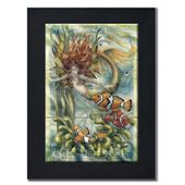 Wonder by Artist Jody Bergsma Wonder by Artist Jody Bergsma Tile mural of Six (6"x6" tiles) framed in a black wood frame Dimensions (LxWxH): 22.00 x 26.00 x 1.00 in.