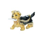 Yorkshire Terrier Jeweled Box Enameled pewter bejeweled w/ Austrian crystals