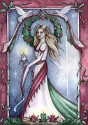 Yuletide Queen by Jennifer Galasso   8"x10" Ceramic Art Tile with recessed hangers for tabletop or wall hanging purposes