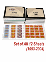 Set of All 12 US Chinese Lunar New Year Stamp Sheets 1993-2004