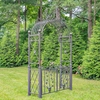 10.5ft. Iron Garden Gate w/Floral Embellishments - Antique Bronze